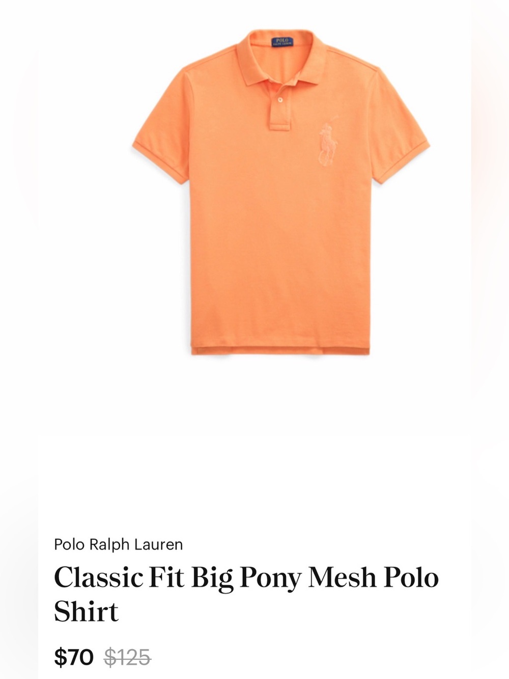 Classic Fit Big Pony Mesh Polo Shirt